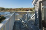 Second floor balcony at the end of the hallway looking at the cove.